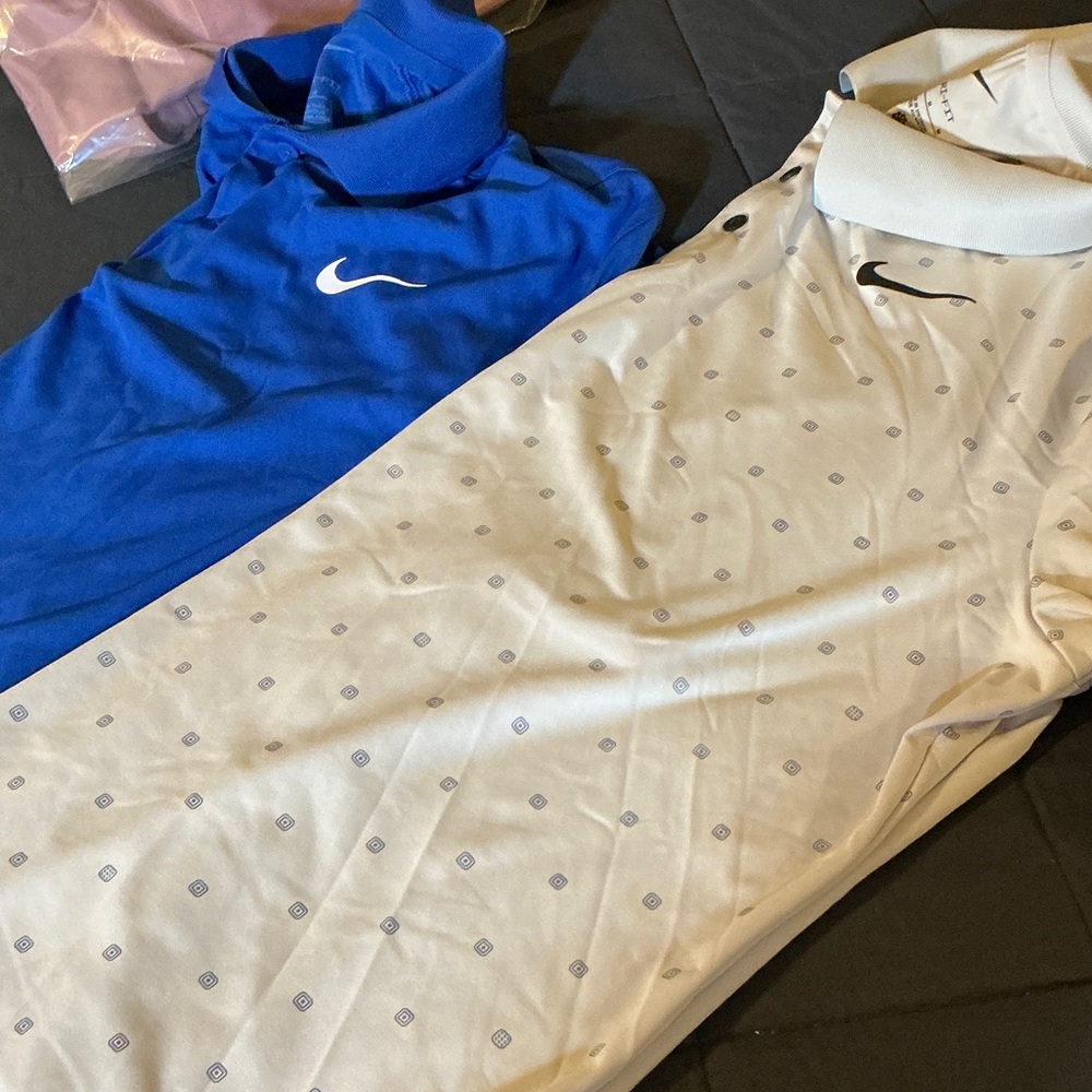 Nike men Blue and Cream Polo Shirts